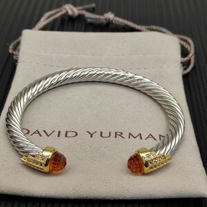 David Yurman Silver and Gold Cable Bracelet